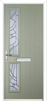 Twin Square Abstract Composite Front Door in Pebble Grey