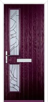 Twin Square Abstract Composite Front Door in Purple Violet