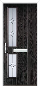 Twin Square Classic Composite Front Door in Black Brown