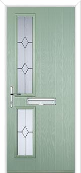 Twin Square Classic Composite Front Door in Chartwell Green