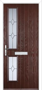 Twin Square Classic Composite Front Door in Darkwood