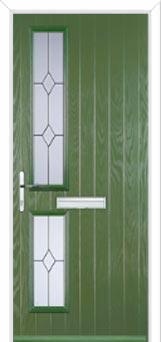 Twin Square Classic Composite Front Door in Fern Green