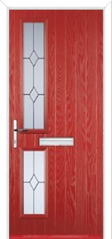 Twin Square Classic Composite Front Door in Red