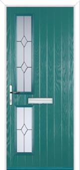 Twin Square Classic Composite Front Door in Turquoise Blue