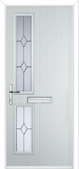 Twin Square Classic Composite Front Door in White