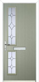 Twin Square Crystal Diamond Composite Front Door in Pebble Grey