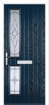Twin Square Elegance Composite Front Door in Dark Blue