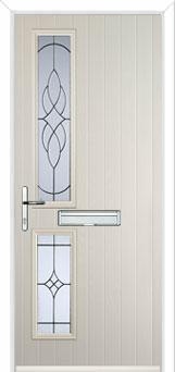 Twin Square Elegance Composite Front Door in Cream