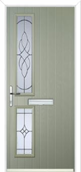 Twin Square Elegance Composite Front Door in Pebble Grey