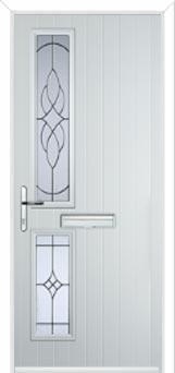 Twin Square Elegance Composite Front Door in White