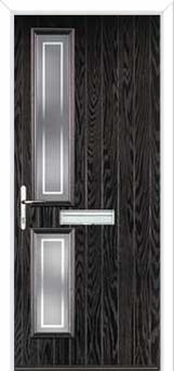 Twin Square Enfield Composite Front Door in Black Brown