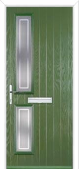 Twin Square Enfield Composite Front Door in Fern Green