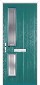 Twin Square Enfield Composite Front Door in Turquoise Blue