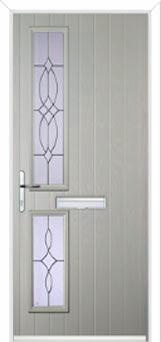 Twin Square Flair Composite Front Door in Agate Grey