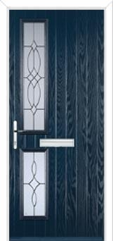 Twin Square Flair Composite Front Door in Dark Blue