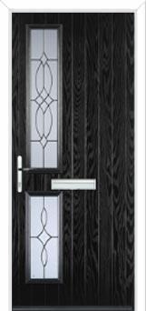 Twin Square Flair Composite Front Door in Black
