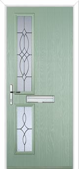 Twin Square Flair Composite Front Door in Chartwell Green