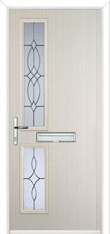 Twin Square Flair Composite Front Door in Cream