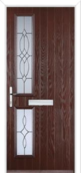 Twin Square Flair Composite Front Door in Darkwood