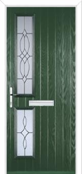 Twin Square Flair Composite Front Door in Green