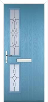 Twin Square Flair Composite Front Door in Pastel Blue