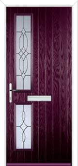 Twin Square Flair Composite Front Door in Purple Violet