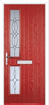 Twin Square Flair Composite Front Door in Red