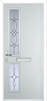 Twin Square Flair Composite Front Door in White