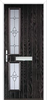 Twin Square Finesse Composite Front Door in Black Brown