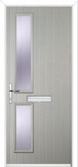 Twin Square Glazed Composite Front Door in Agate Grey