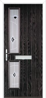 Twin Square Murano Composite Front Door in Black Brown