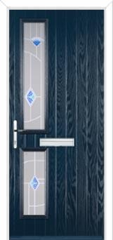 Twin Square Murano Composite Front Door in Dark Blue