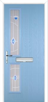 Twin Square Murano Composite Front Door in Duck Egg Blue