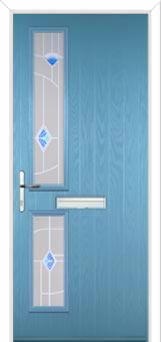 Twin Square Murano Composite Front Door in Pastel Blue