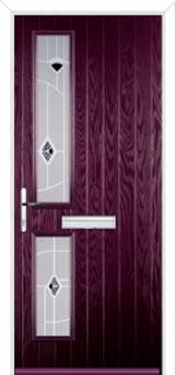 Twin Square Murano Composite Front Door in Purple Violet