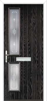 Twin Square Staxton Composite Front Door in Black Brown