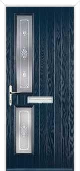 Twin Square Staxton Composite Front Door in Dark Blue