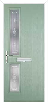 Twin Square Staxton Composite Front Door in Chartwell Green