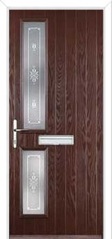 Twin Square Staxton Composite Front Door in Darkwood