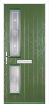 Twin Square Staxton Composite Front Door in Fern Green