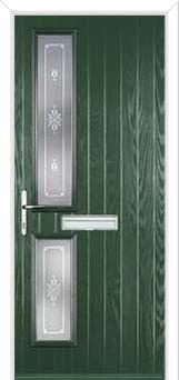 Twin Square Staxton Composite Front Door in Green