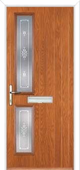 Twin Square Staxton Composite Front Door in Oak