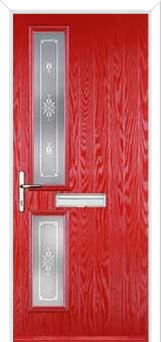 Twin Square Staxton Composite Front Door in Poppy Red