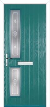 Twin Square Staxton Composite Front Door in Turquoise Blue