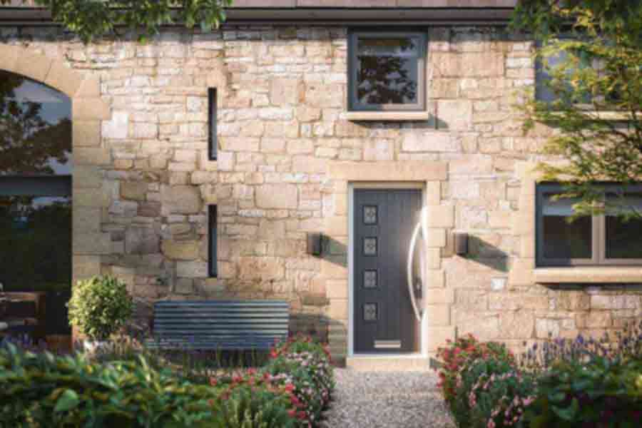 modern composite door in grey