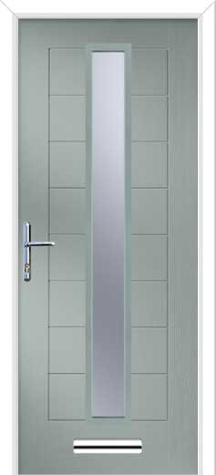 Monza 2 Augusta Centre Long Composite Door in Agate Grey