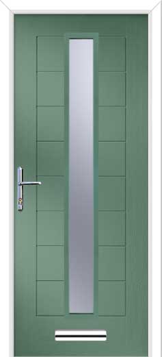 Monza 2 Augusta Centre Long Composite Door in Chartwell Green