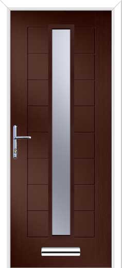 Monza 2 Augusta Centre Long Composite Door in Rosewood
