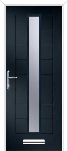 Monza 2 Augusta Centre Long Composite Door in Anthracite Grey
