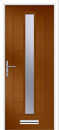 Monza 2 Augusta Centre Long Composite Door in Oak
